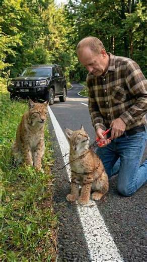 Kindness Still Exists | Man Rescues Baby Lynx Trapped in Barbed Wire #wildlife #animals