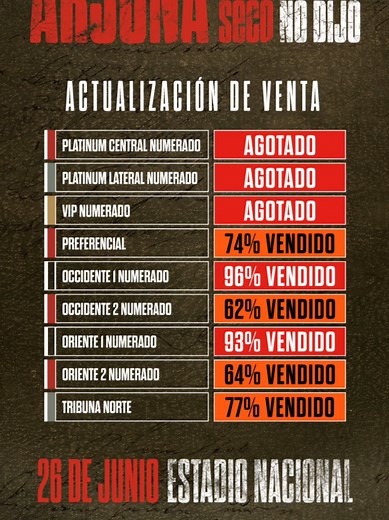 Ricardo Arjona en Estadio Nacional: Consigue tus Entradas