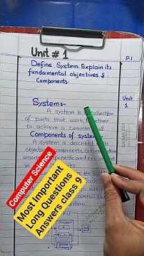 Computer Science Class 9th | 100% Most Important Long Questions | Chapter 1 & Chapter 6