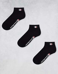 Champion 3 pack quarter socks in black | ASOS
