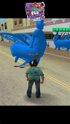 Cop vs giant 😂😂. #gta #gta6 #gtavicecity #ps2