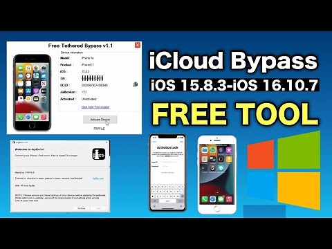 FREE iCloud Bypass Tool iOS 15.8.3 - iOS 16.10.7 6S TO X