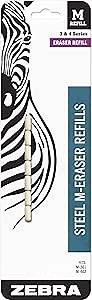 Zebra Pen Mechanical Pencil Eraser M-Refill, White, 7-Pack