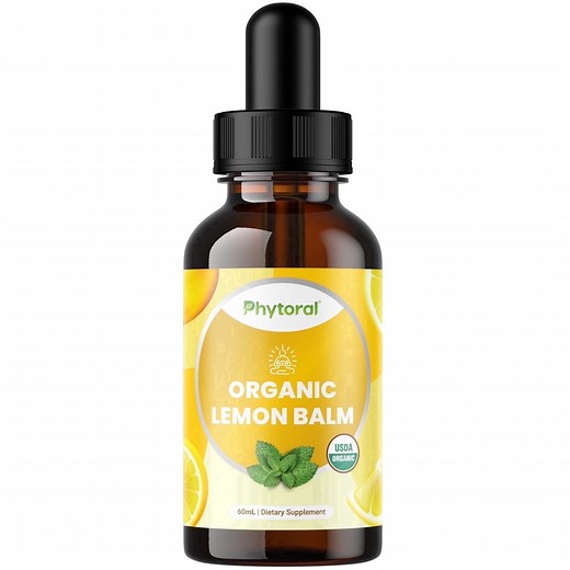 Phytoral Organic Lemon Balm Leaf Liquid Extract for Immune Support - Lemon Balm Tincture for Mood & Relaxation Support - Organic Tincture Leaf Drops for Adults & Kids Dietary Supplement - 2OZ
