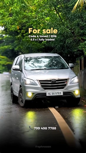 Afnan | Car Contents on Instagram: "Details👇🏼 . Original kerala high quality vehicle •2.5 Z (2015-16) full option & last model •code 6 tuned | BMC filter • 1.35 km (only company service) • extra fitting worth 1.5 lakh • projector headlamps & Lexus type Tail lamps • custom bumpers • Crysta alloy with Tyre (below 200km run) #keralacars #carsforsalekerala #innovasale #crystasale keralasale"