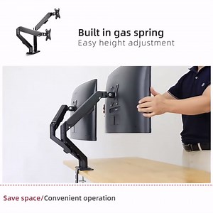 Dual Monitor Stand for Desk- 360° Multi-Angle Adjustable Monitor Stand for 2 Monitors with Tidy Base & Wire Harness- Durable Dual Monitor Arm Desk Mount Holds 2/9Kg & 17-35 Inch Screen