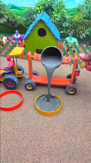 😱 Real Working Mini Tractor Making Cement Pillar | Amazing DIY Construction Machine 🚜 #shorts