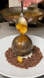 Bananas Foster Melting Chocolate Sphere 🤤🍨🍫 #chocolate #bananasfoster | Foody Fetish