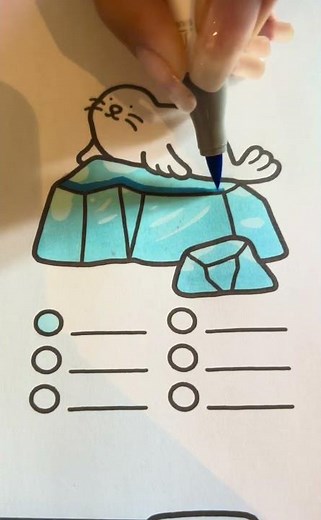 How to color ice🧊❄️🥶//Coloring Videos #satisfyingcoloring #coloringbook #asmr