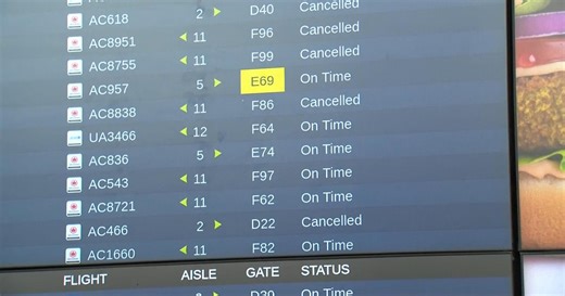 Wave of cancellations and delays at Pearson airport