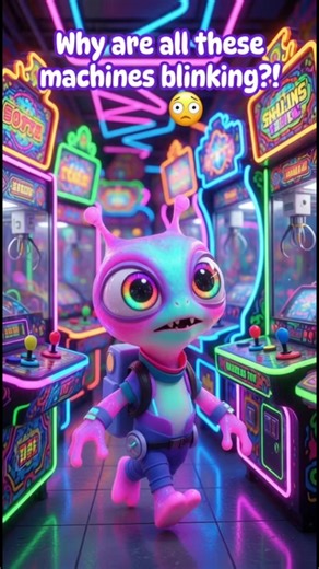 POV: Alien Goes to an Arcade for the First Time 😳🎮 #viral #viralshorts #foryou #alien #arcade