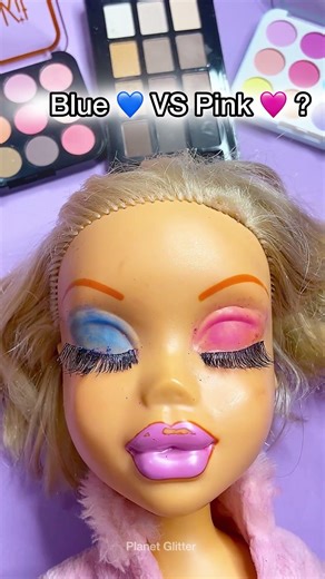 blue vs Pink Makeup Things ASMR Planet glitter Satisfying Unboxing Review Mannequin Sounds Video