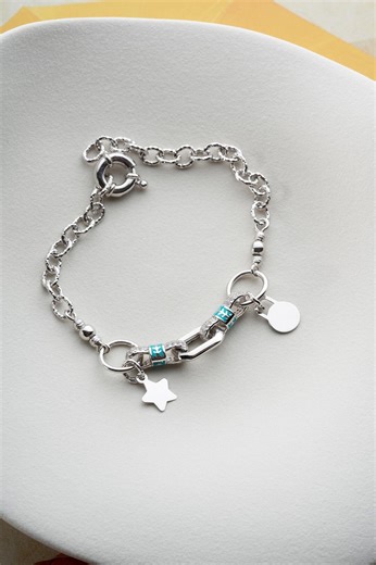 Evil Eye Charm Bracelet Sterling Silver Lucky Protection Jewelry Trendy Dainty Gift Women Handmade - Etsy