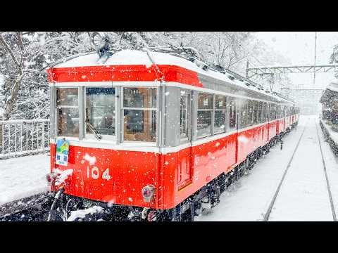Tokyo’s Rare Heavy Snow Day – Riding the Hakone Tozan Railway to Gora | Filming in Blizzard☃️