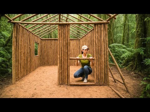 Built an Amazing Wooden Cabin Deep in the Forest | Bushcraft Shelter & ASMR Off Grid