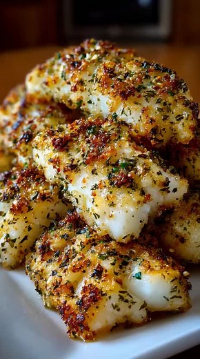 Garlic Herb Cod Strips with Creamy Lemon Sauce Recipe