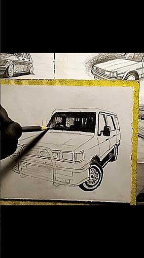 Toyota Venture Classic van with bull-bar drawing with pencil | Easy car drawing tutorial #shorts