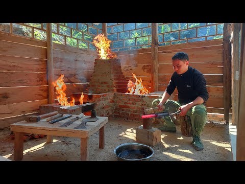 Build a primitive forge in the fores: Craft gardening tools (knives, hoes and shovels)