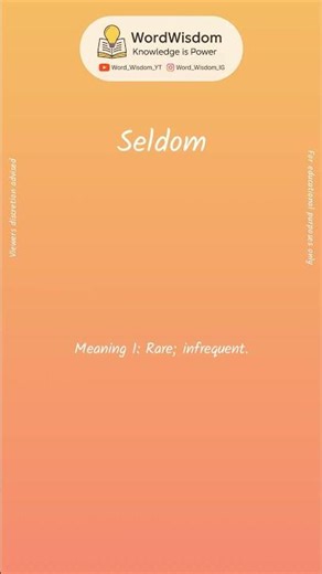 What does "Seldom" mean? | English vocabulary shorts | #seldom #wordwisdom