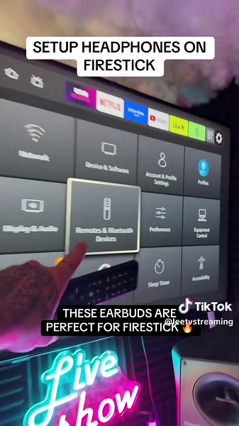 Setting up Wireless Earbuds or Headphones on Amazon Firestick 🔥 #amazonfirestick #firetvstick #earbuds #headphones #firesticktips
