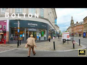 🇬🇧 Bolton town centre, Walking Tour in Greater Manchester, UK
