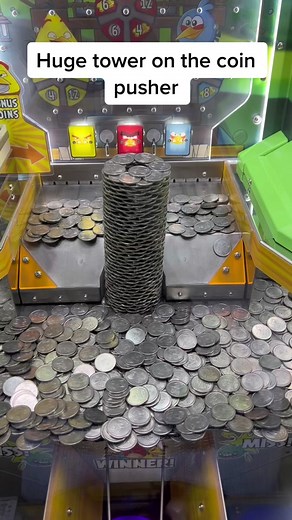 Building a huge coin tower on angry birds coin crash coin pusher and knocking down another massive stack of coins! #angrybirds #angrybirdscoinpusher #angrybirdscoincrash #coinpusher #coincrash #coinpusherpro #arcadewizard #ticketmaster1000 #arcadejackpotpro #biggestcoinpushertower #cointower