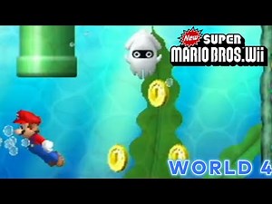 New Super Mario Bros Wii World 4 Complete Walkthrough