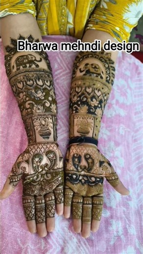 bharwa mehndi design ☺️ #mehndi #youtubeshorts #henna #shorts #youtube #short #viralvideo