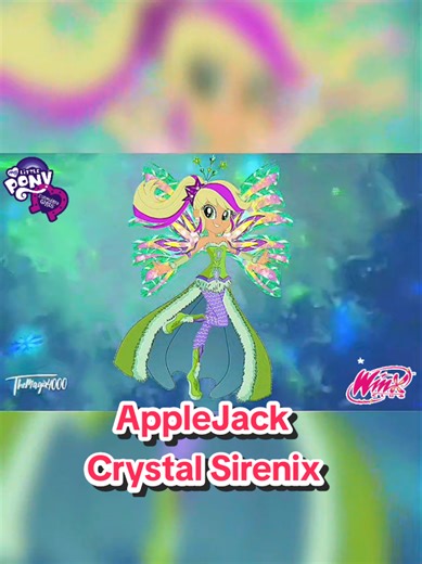 🍎Applejack🍏 🧜‍♀️Crystal Sirenix❄ @My Little Pony @Winx Club ... ... ... #mylittlepony #winx #applejack #mlpedit #winxedit 🦄🧜‍♀️🍎🍏💛💚💜🌊❄🐚🌟