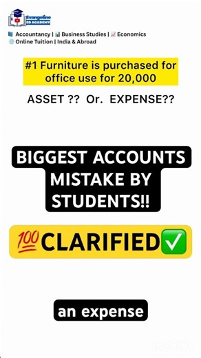 Asset vs Expense Made Easy | Accounts tuition #evangelineedacademy #accountingbasics