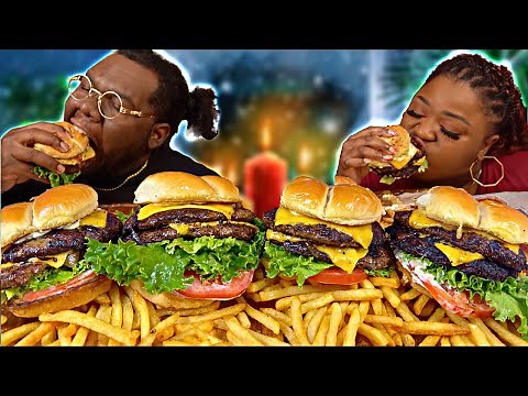 GIANT JUICY DOUBLE-SMASHBURGERS!!! | MUKBANG EATING SHOW | HASHTAG THE CANNONS