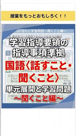 ✅学習指導要領の指導事項準拠 国語〈話すこと・聞くこと〉単元展開と学習問題〜聞くこと編〜#授業 #授業づくり #国語 #国語授業 #教育