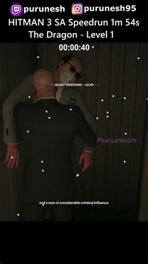 The Dragon - Level 1 SA 1m 54s ⚡🏃💨 HITMAN 3 Elusive Target #shorts #speedrun #hitman3