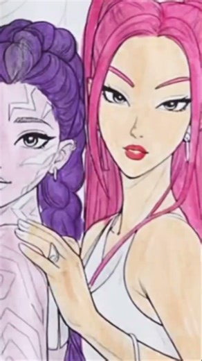 Zoey, Rumi or Mira? #relaxing #art #drawing #viral #sketch #coloring ##kpopdemonhunters #trending