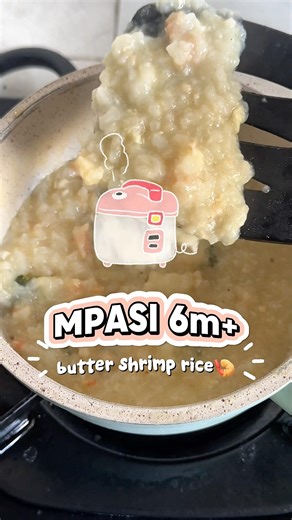 butter shrimp rice untuk bayi 6 bulan