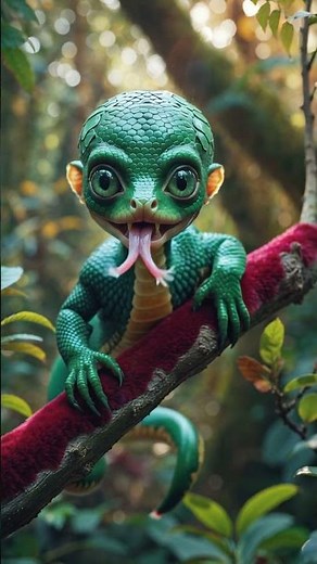 Cute Baby Human Lizard Hybrid Chilling #surrealshorts #babymonster