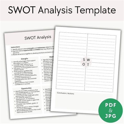 SWOT Analysis Template – Printable Universal Planning Worksheet