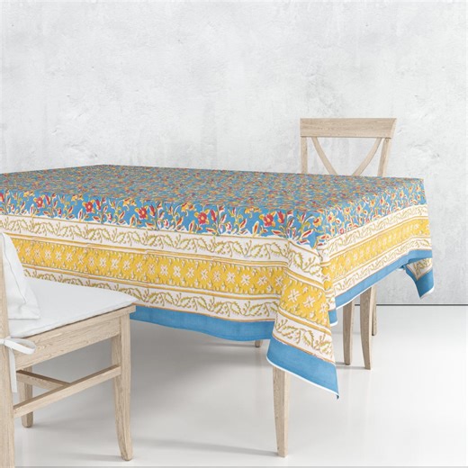 Traditional Indian Block Print Tablecloth, Cotton Table Cover, Boho Dining Decor - Etsy UK