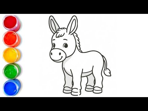 How to draw easy donkey | easy drawing step by step for kids