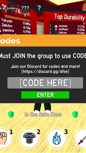 ANIME FIGHTING SIMULATOR ENDLESS CODE!!! #roblox #viral #shorts #afse #animefightingsimulatorendless