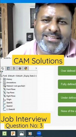SOLIDWORKS Interview question: 3 #mechanical #cad #interview #job #jobs #solidworks #cadcam