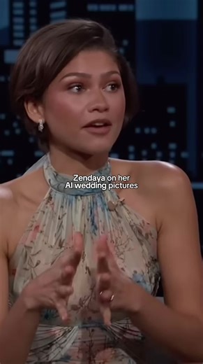 Ok Zendaya, we would love to see some real pictures of the wedding 🤭 Credits: @Jimmy Kimmel Live #zendaya #wedding #ai #zendayaandtomholland
