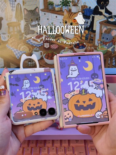 Hola! te dejo 4 fondos de pantalla animados con temática de halloween 🫶🏻🕷🎃✨️#creatorsearchinsights #fofondosdepantalla #halloween #wallpaper #zflip