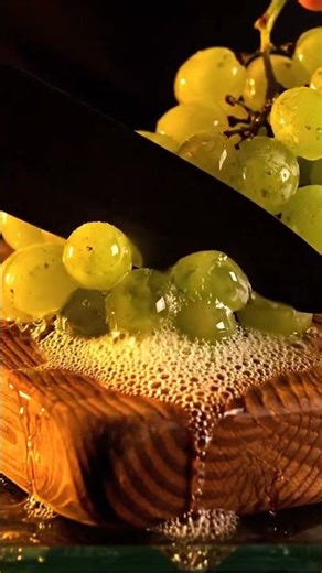 Juicy ASMR | Green Grape Bunches Smashing | fizzing carbonated fruit