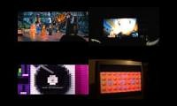 Mix of 4 videos from youtube : The lego movie end credits quadparison