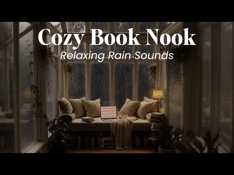 Cozy Nighttime Book Nook 🌙🌧️ | Rain Sounds for Reading, Relaxing & Sleep | 1 Hour