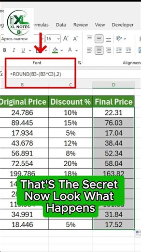 ROUND Formula in Microsoft Excel | This Excel Trick Saves Every Sales Report ⚡#Excel #Shorts