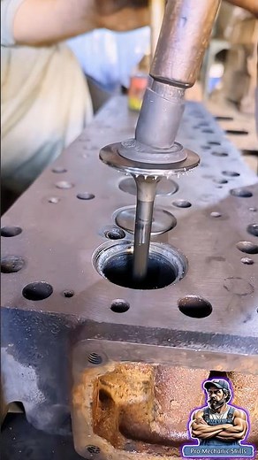 Manual Cylinder Head Valve Lapping|Smooth Finish by Hand🔧 #automobile #mechanic #truckrepair #engine