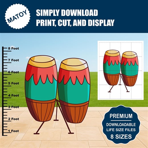 Bongo Drums – Full Color Printable | Pool Party Wall Art Decor | (digital Download) - Etsy Canada