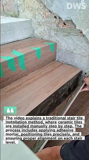 Traditional Stair Tile Installation | Manual Wooden Pattern Ceramic Stairs
